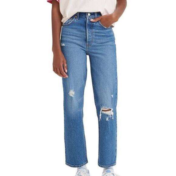 Levi’s premium Ribcage straight ankle jeans NWT 25 - Picture 3 of 13